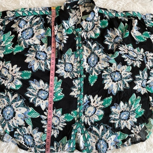 Free People | Good Vibrations Button Down Hawaiian Floral Print Top - Picture 10 of 12
